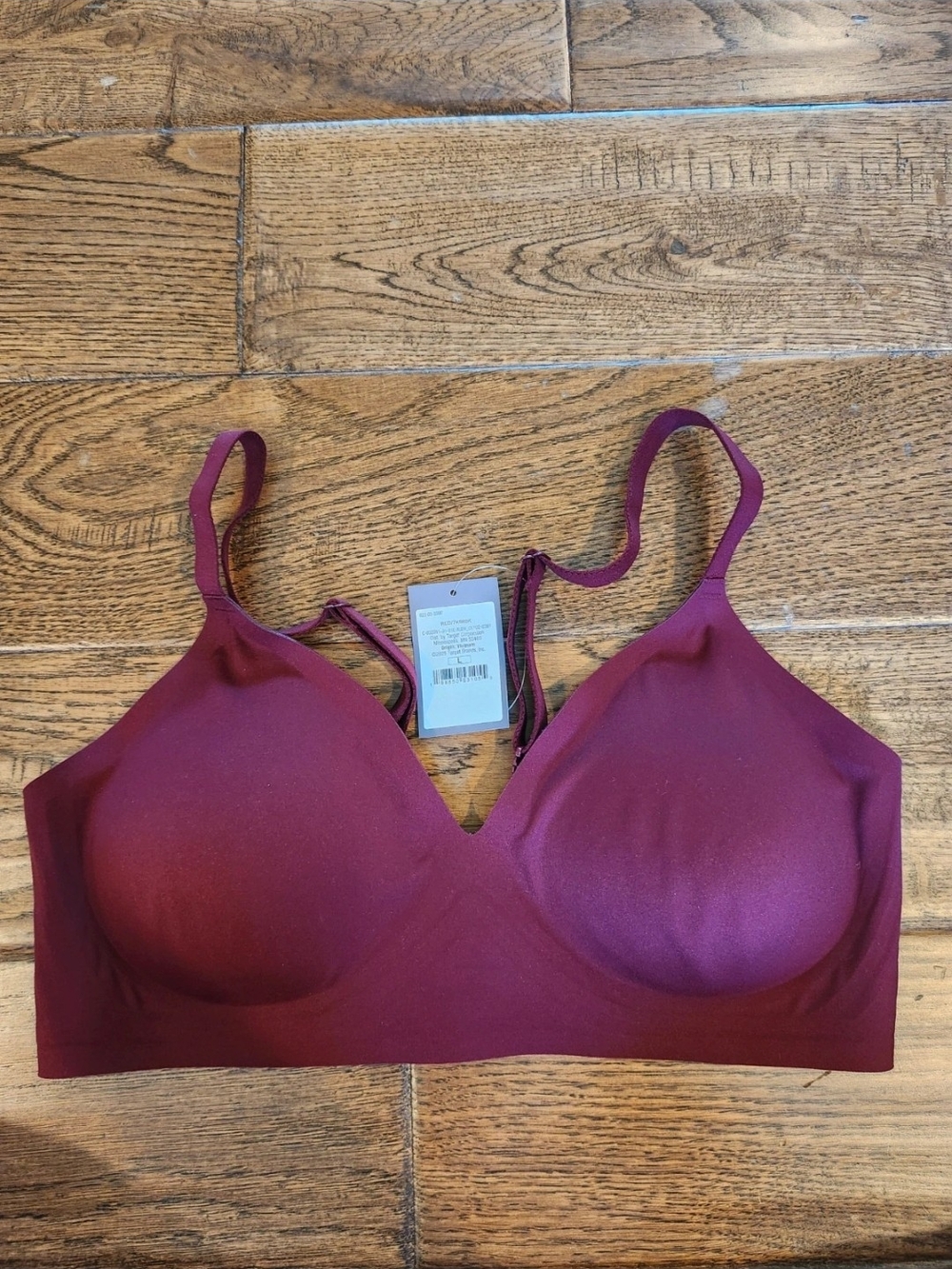 Auden Seamless Wireless T-Shirt Bra - Burgundy